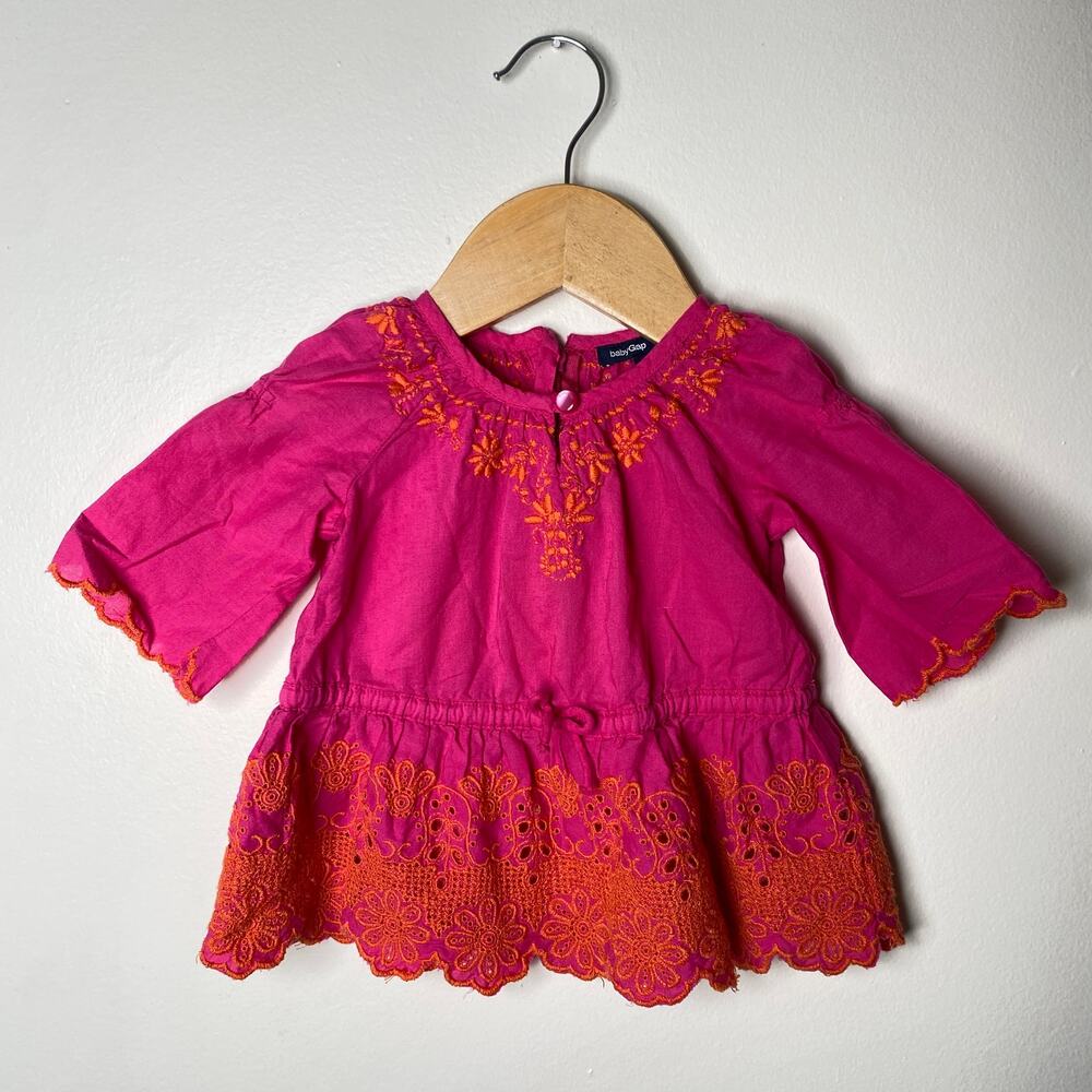 Baby Gap Boho Eyelet Ruffle Tunic Top 0-3M - Picture 2 of 5